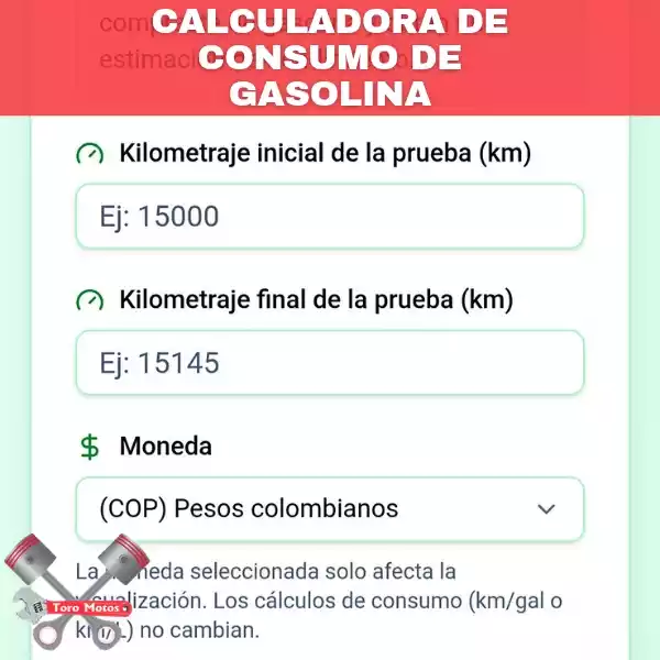 calcular consumo de gasolina por km en moto