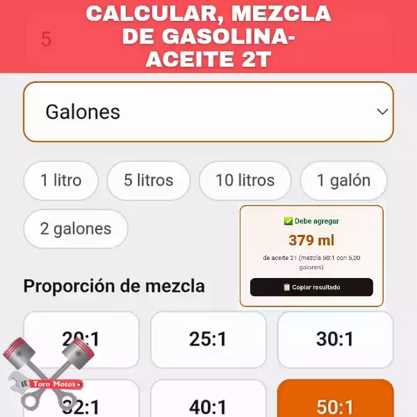 como mezclar gasolina y aceite 2 tiempos